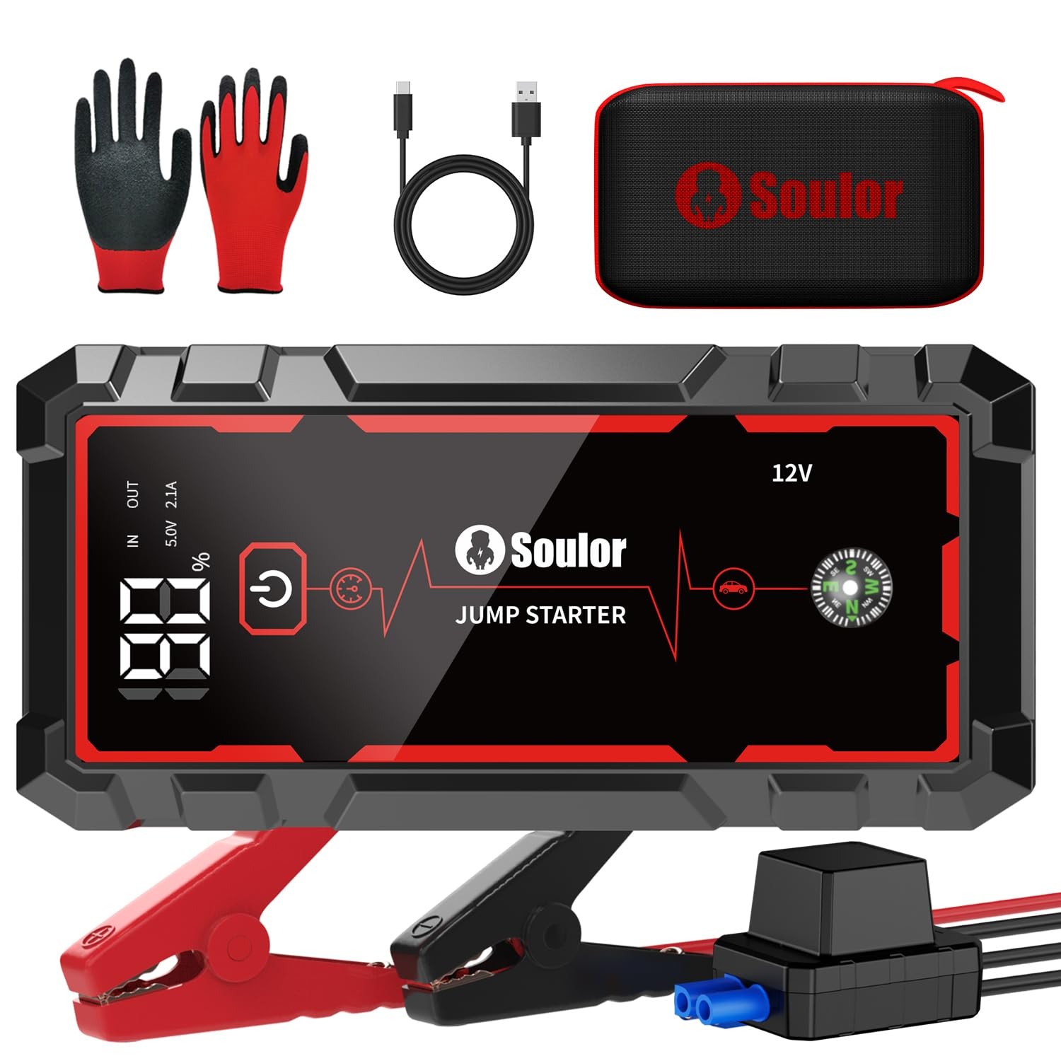 Jump Starter, Battery Jumper Starter Portable, Car 5000A CY20-2-gm 