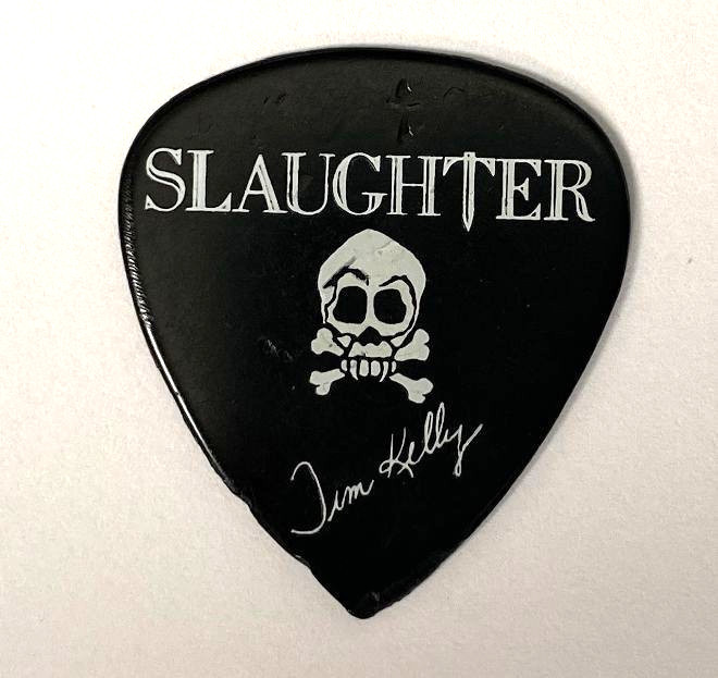 Tim Kelly Slaughter Guitar Pick Skull Crossbones Pickboy Monster Tour Used