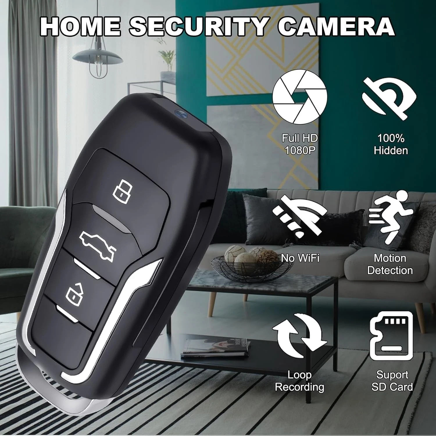 LXKFA 1080P HD Mini Video Recorder, Key Fob Design with Motion Detection,...
