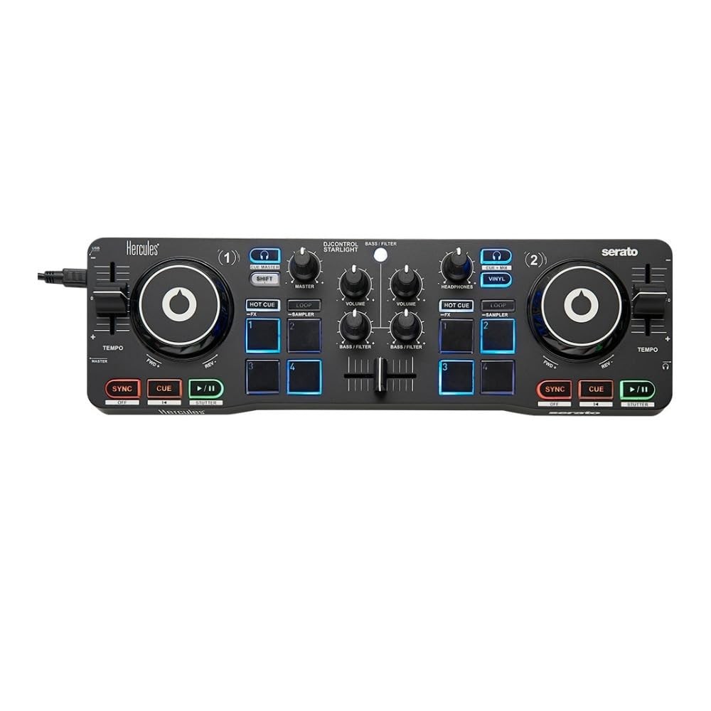 Pocket USB DJ Controller Serato Lite Touch Sensitive Jog Wheels Hercules Sound