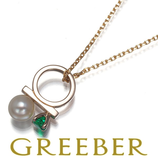 TASAKI Necklace Pearl 4.0mm Emerald Petit Balance Class K18PG BLJ