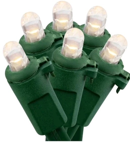 240-Count Warm White LED Dome Christmas Lights with Green Wire, Holiday