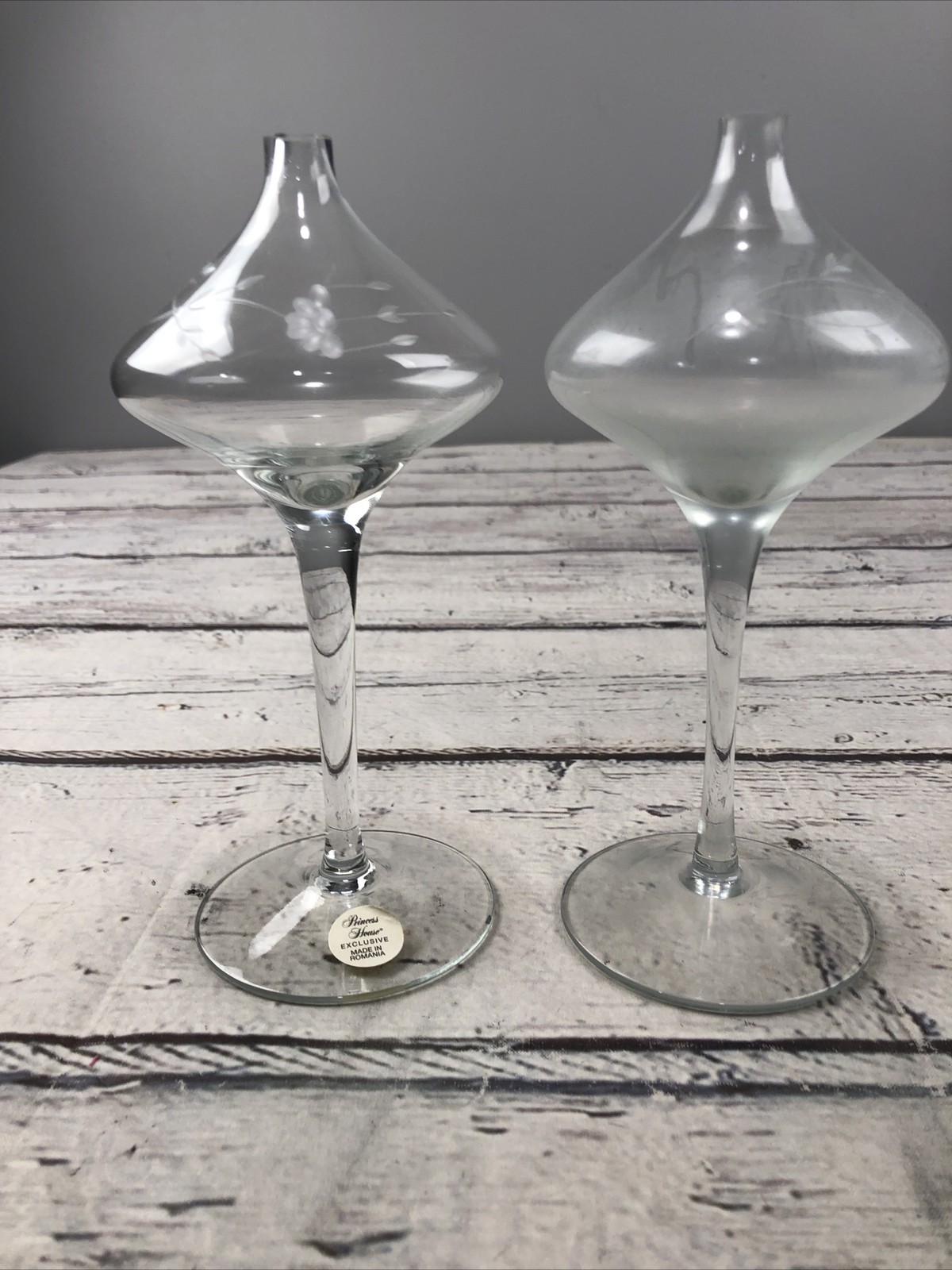 Princess House Set of 2 Crystal Oil Lamps #416 NEW in Box