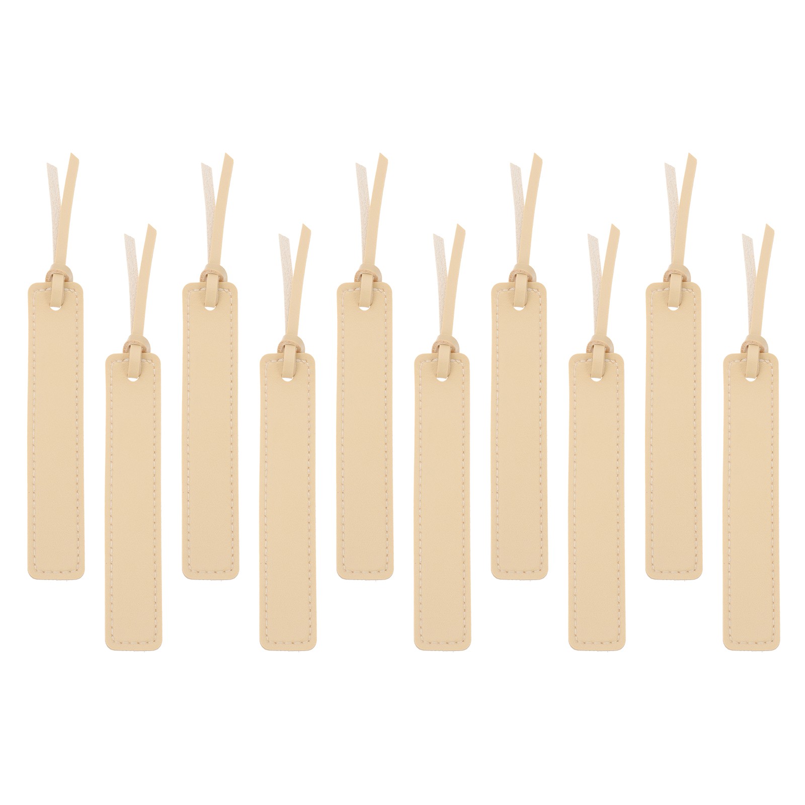 Leather Bookmarks, 10Pcs Rectangle Book Marks Page Markers, Beige