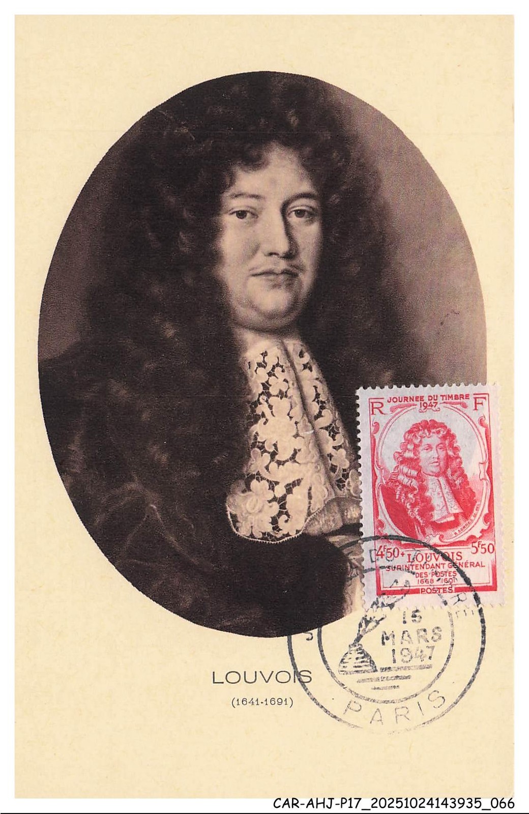 CAR-AHJP17-0810-CARD-MAXIMUN - Louvois - 1947