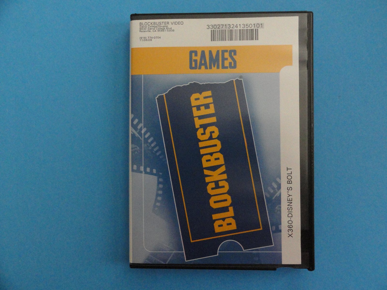 XBOX 360 DISNEY'S BOLT BLOCKBUSTER VIDEO RENTAL CASE - NO GAME