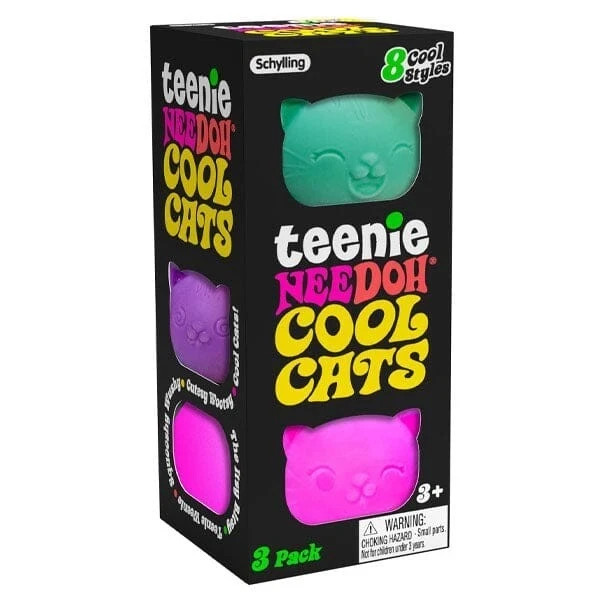 Schylling NeeDoh Teenie Cool Cat - Sensory Squeeze Toy - Contains 3 Mini...