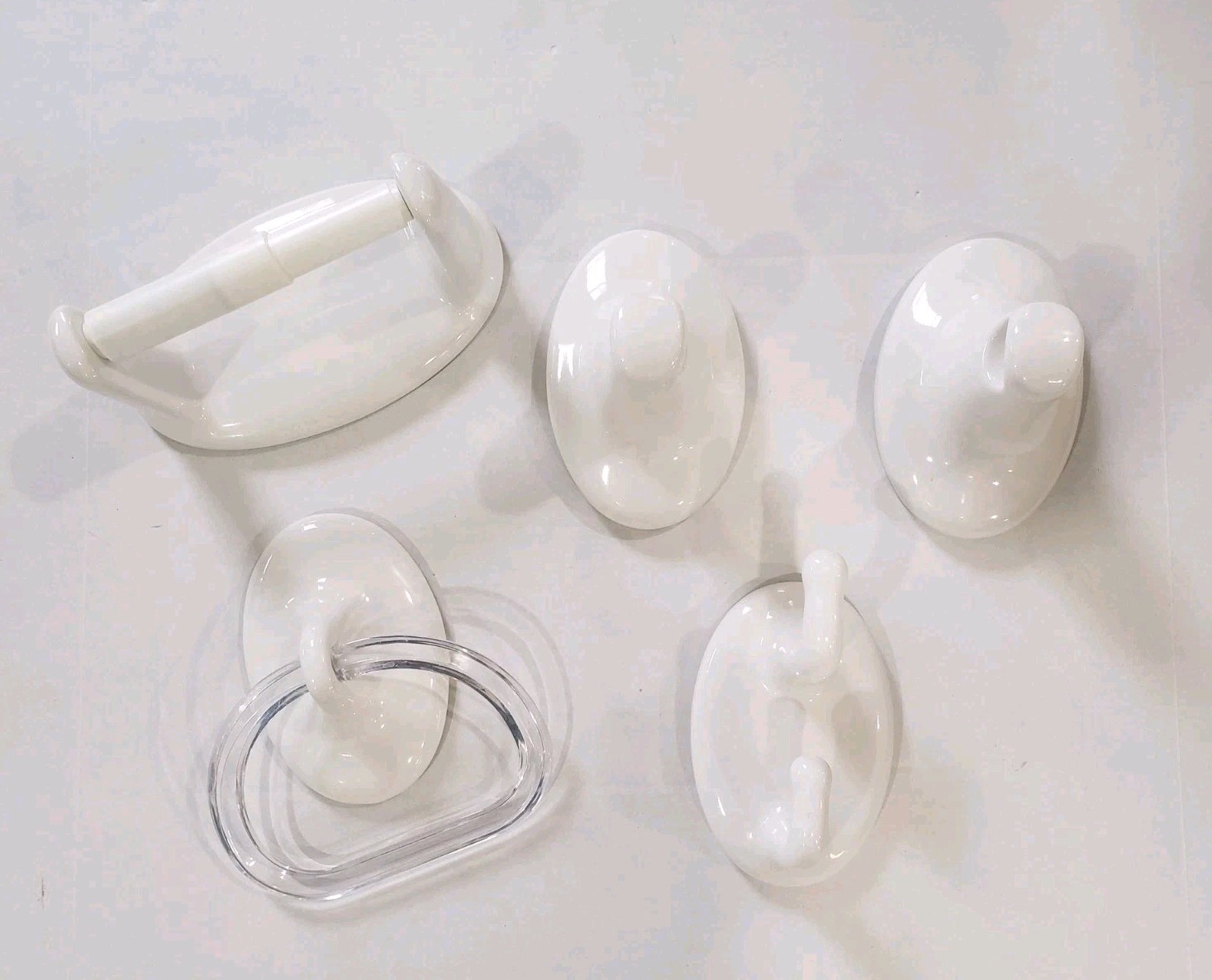 Vintage Porcelain Towel Hanger Washcloth Hanger, Toilet Paper Holder Flat Back 