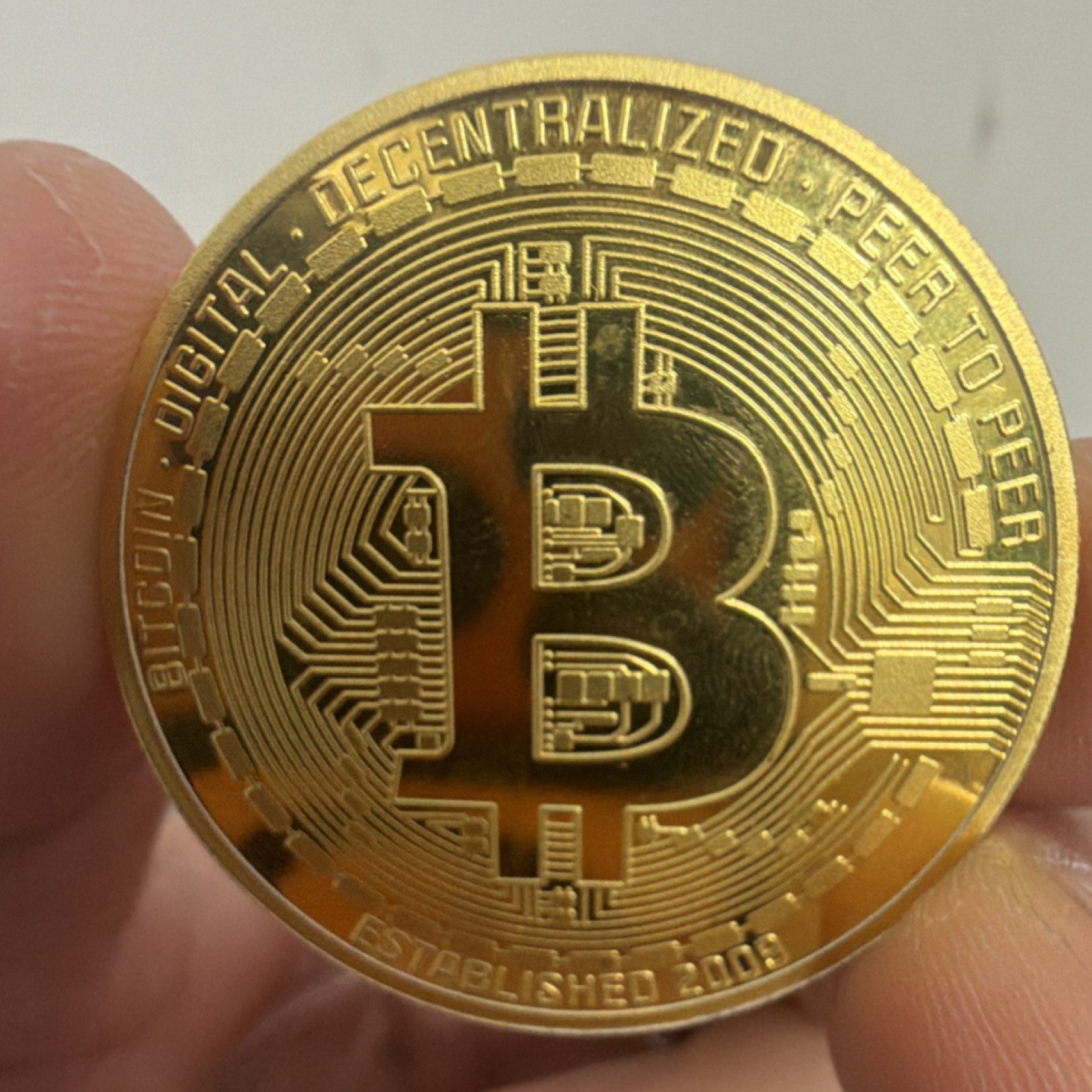 Bitcoin Physical Collectible Token Gold Color Established 2009