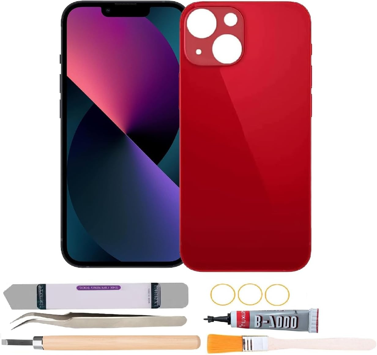 Back Cover Glass Replacement Compatible with iPhone 13 6.1 inches with Repair