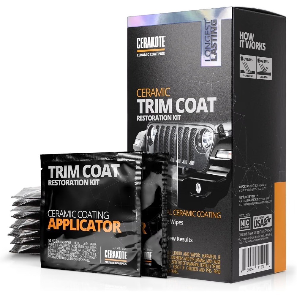 Ceramic Trim Coat Restoration Kit for Cars Faded Plastic Trim Restorer Lasts Up