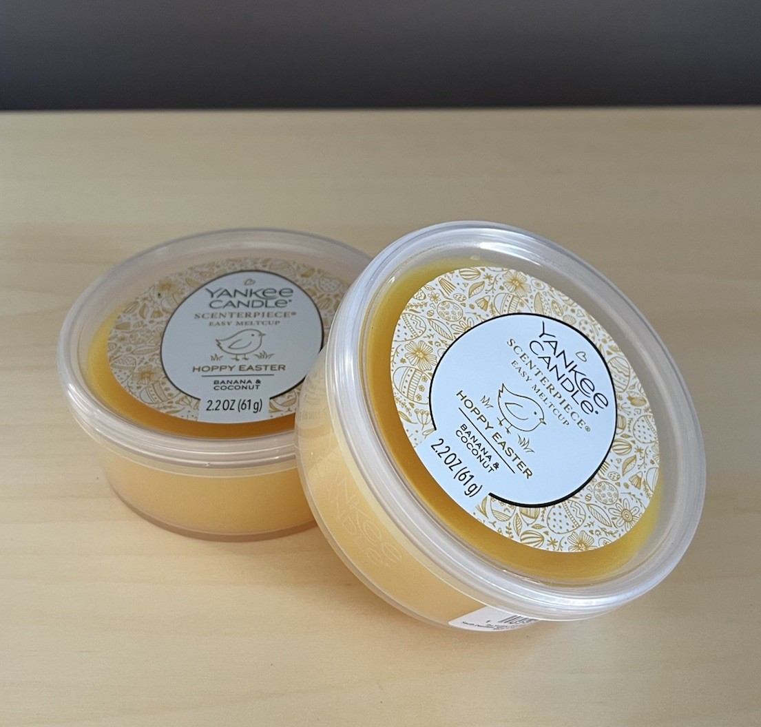Two New Yankee Candle Hoppy Easter Banana Coconut Scenterpiece Wax Melt Cups
