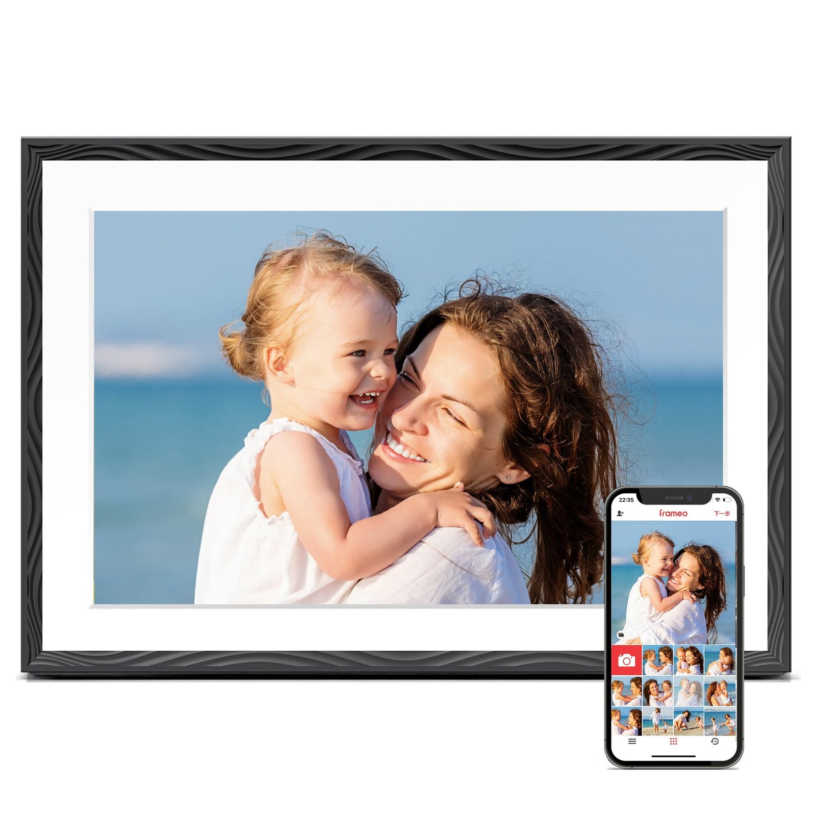 Digital Picture Frame, 10.1'' Frameo Digital Frame Wifi, 1280*800 HD Touch Sc...