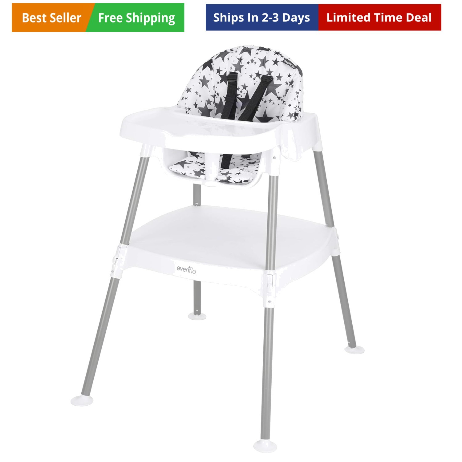 Eat and Grow 4-in-1 Convertible High Chair Pop Star White