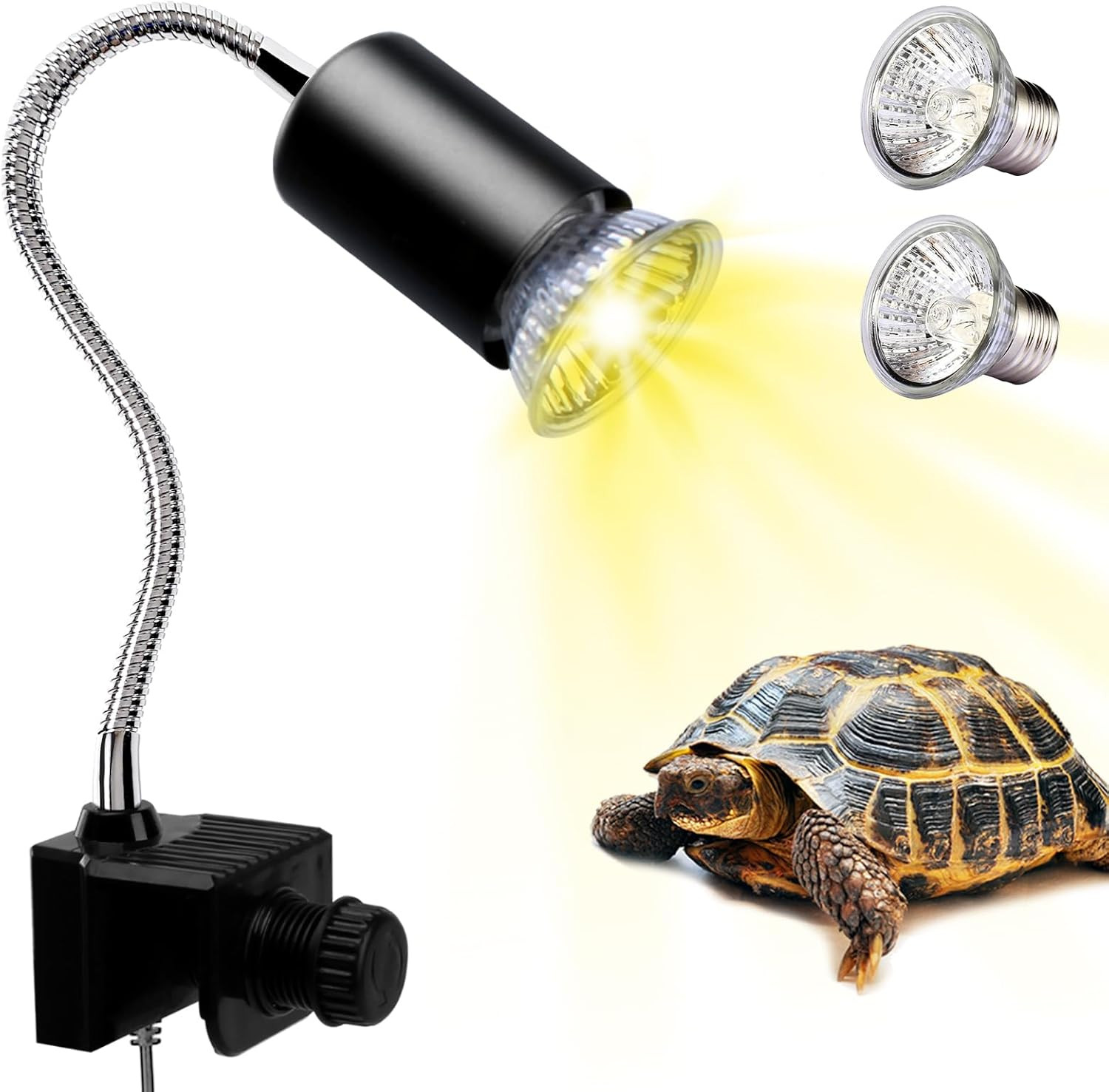 Reptile Heat Lamp, UVA UVB Light for Aquarium Turtle Tank, with 2 * 50W Basking 