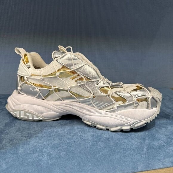 VERSACE Mercury M_VS_03 Rope, Leather and Mesh Sneakers. 46