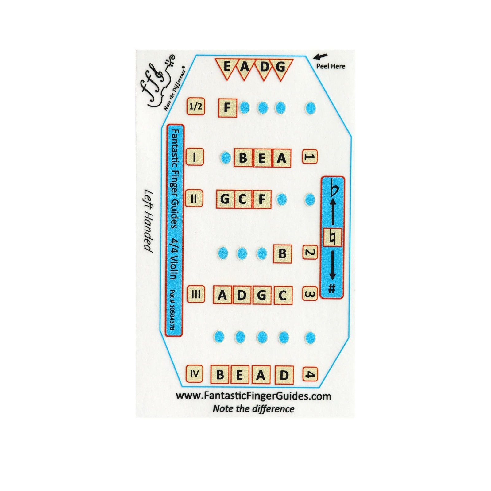 Fantastic Finger Guide for Violins Adult Beginner | Stringed LH, multi-color 