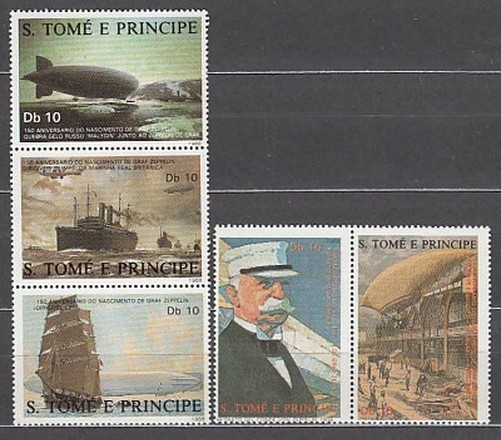 Sao Tome And Principe - Yvert Mail 915/9 ** Mnh Zeppelin. Ships