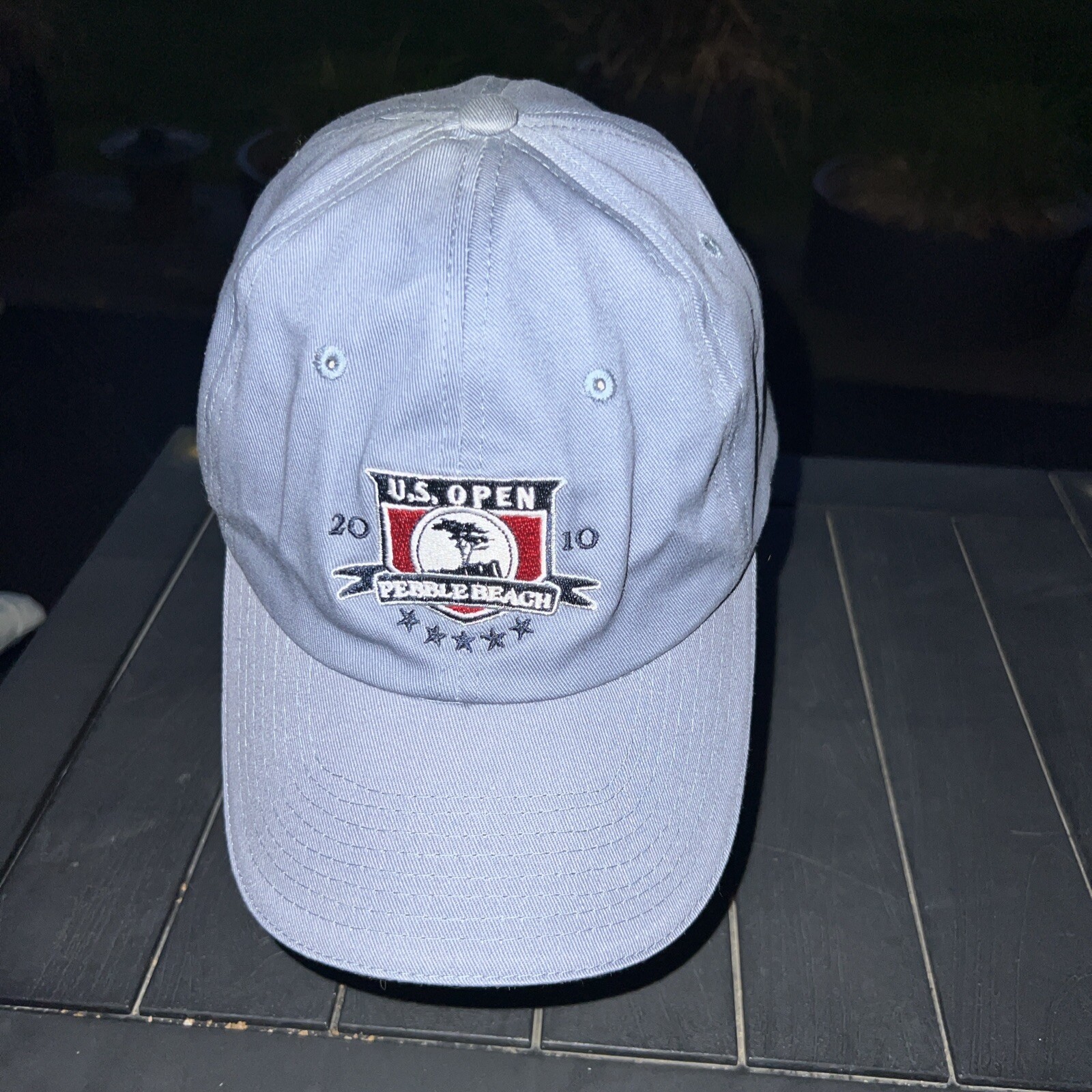 U.S. Open 2010 Pebble Beach Hat Cap Gray Blue w Strap Buckle USGA