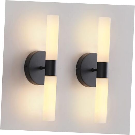 Wall Sconces Set of Two Matte Black Bathroom Wall Sconce matte black white