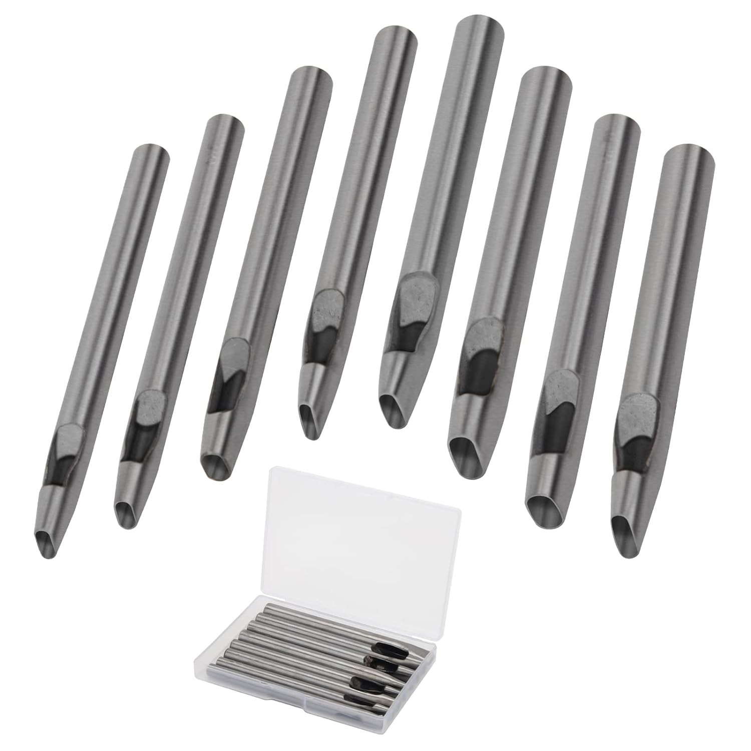 8 Size Oval Hole Punch for Leather 2mm-5mm, Boyistar Leather Craft Punch Tools S