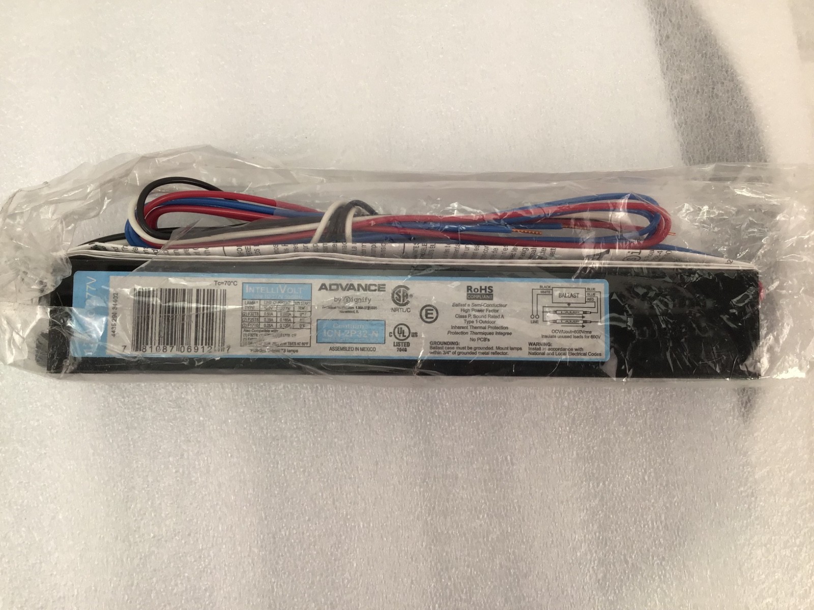 Philips Advance ICN-2P32-N 120V-277V Centium Instant Start Fluorescent Ballast