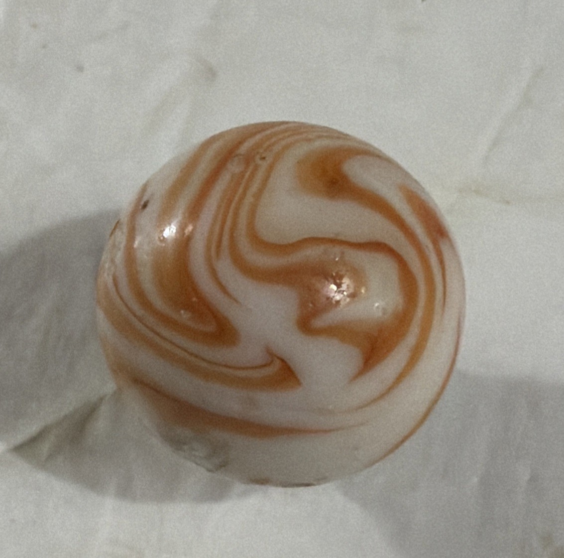 Alley Agate Orange And White Swirl 0.64 Fair Condition 