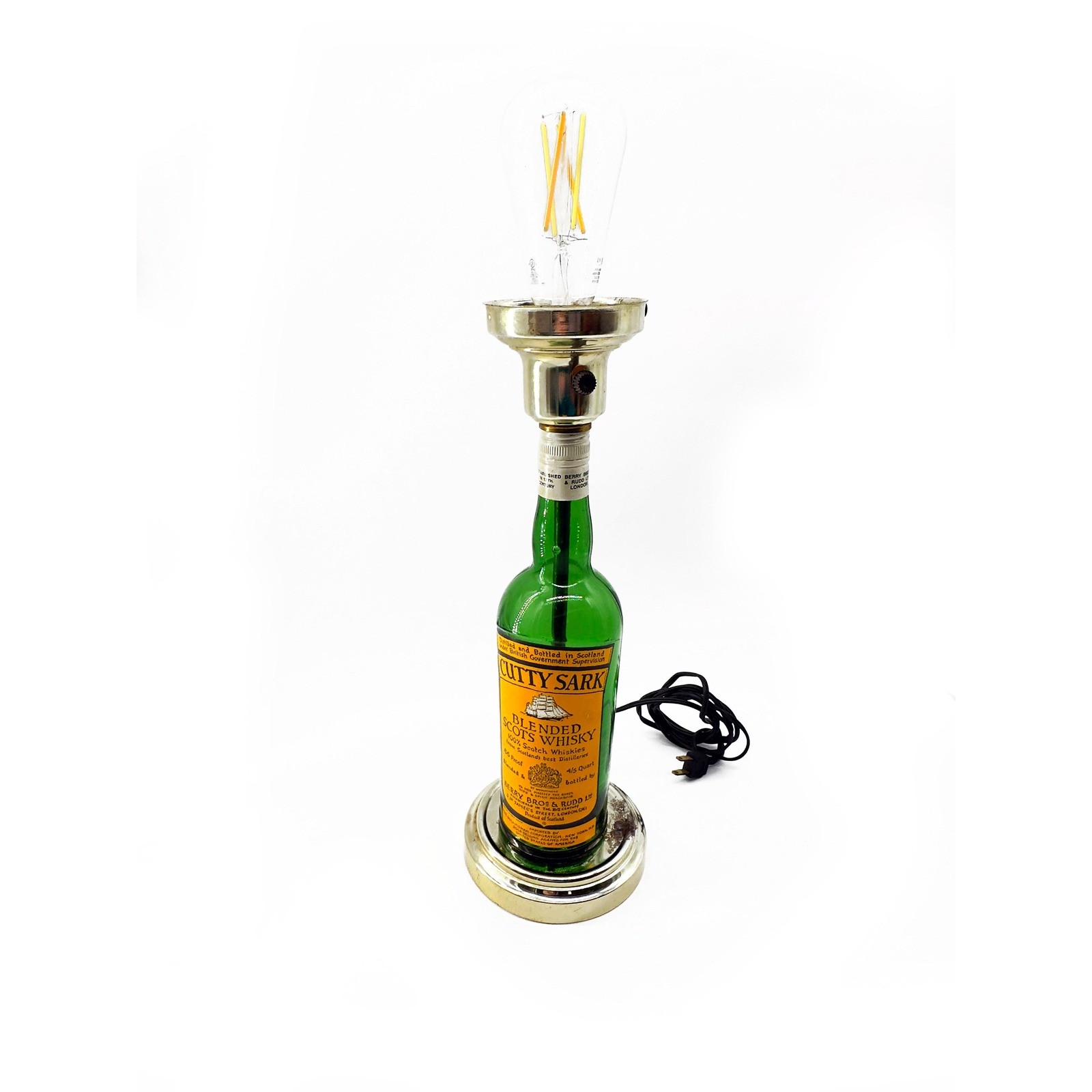 Vtge Cutty Sark Blended Scots Whisky Bottle Table Lamp Man Cave Bar Decor Scotch