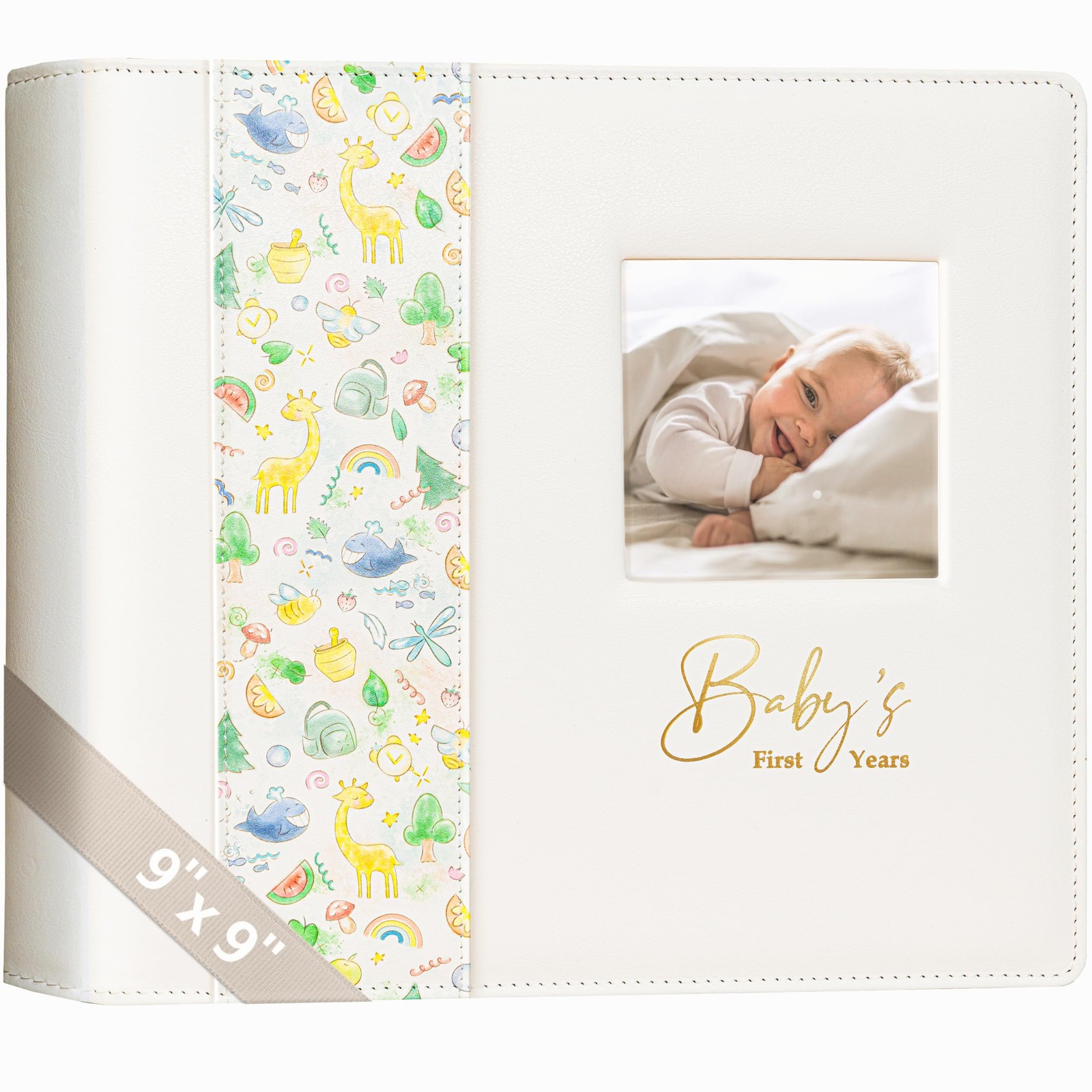 Keepsake Baby Memory Book Girl Boy – Timeless Leather-Bound Baby Milestone Bo...
