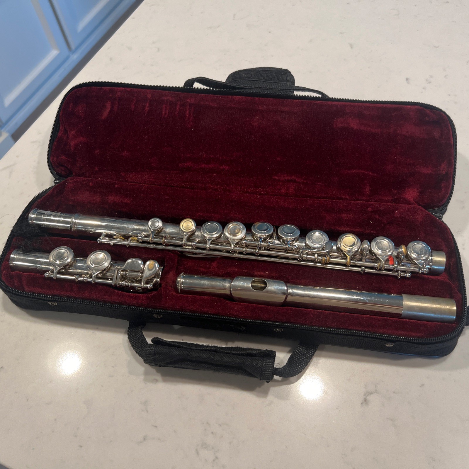 Hallelu HFL-200 Flute, Nickel Plated, Beginner. Case And Cleaning Tool Included