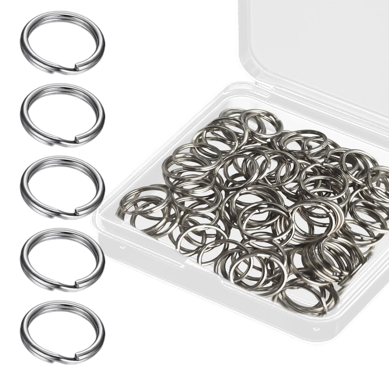 1/2" Small Split Key Rings Silver 100 pcs 1/2 inch (15mm), silver 100pcs 