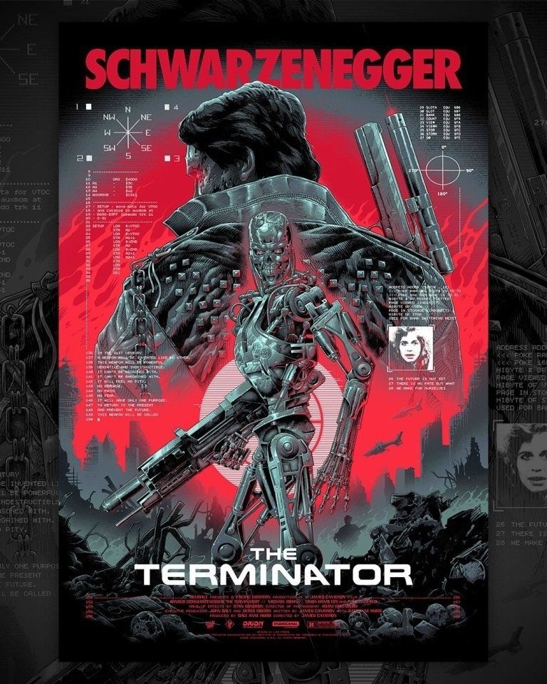 The Terminator Schwarzenegger Sci-Fi Action Poster