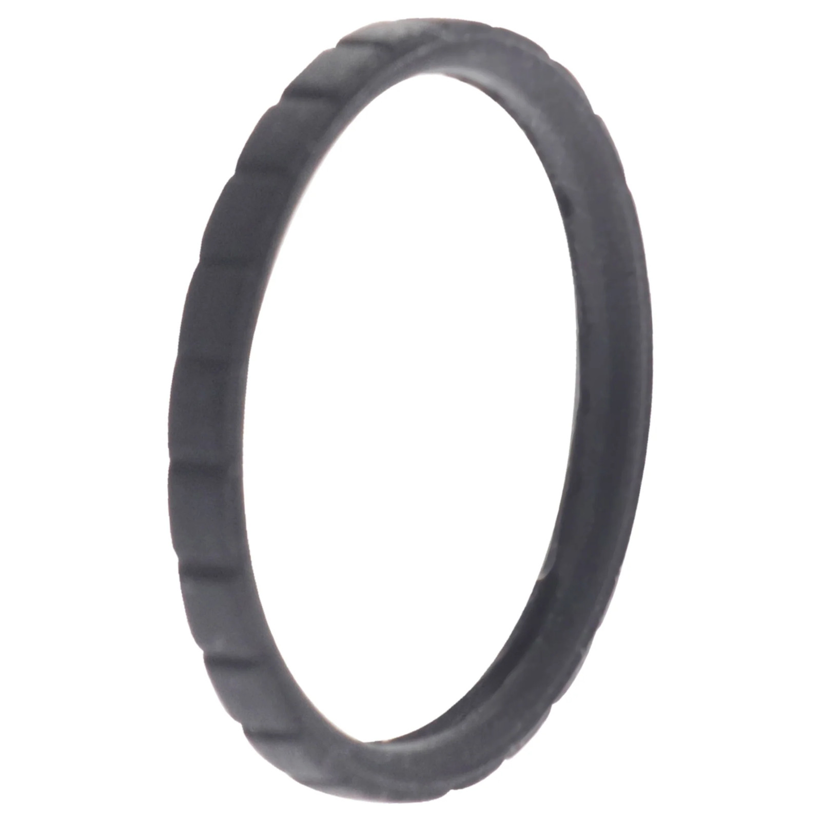 Silicone Wedding Stackble Lines Single Ring - Black by ROQ for Women - 11 mm ...