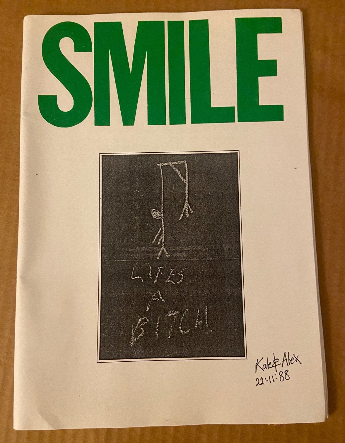 MAIL ART Catalog • theme: SUICIDE • 1988 • + original envelope/correspondence