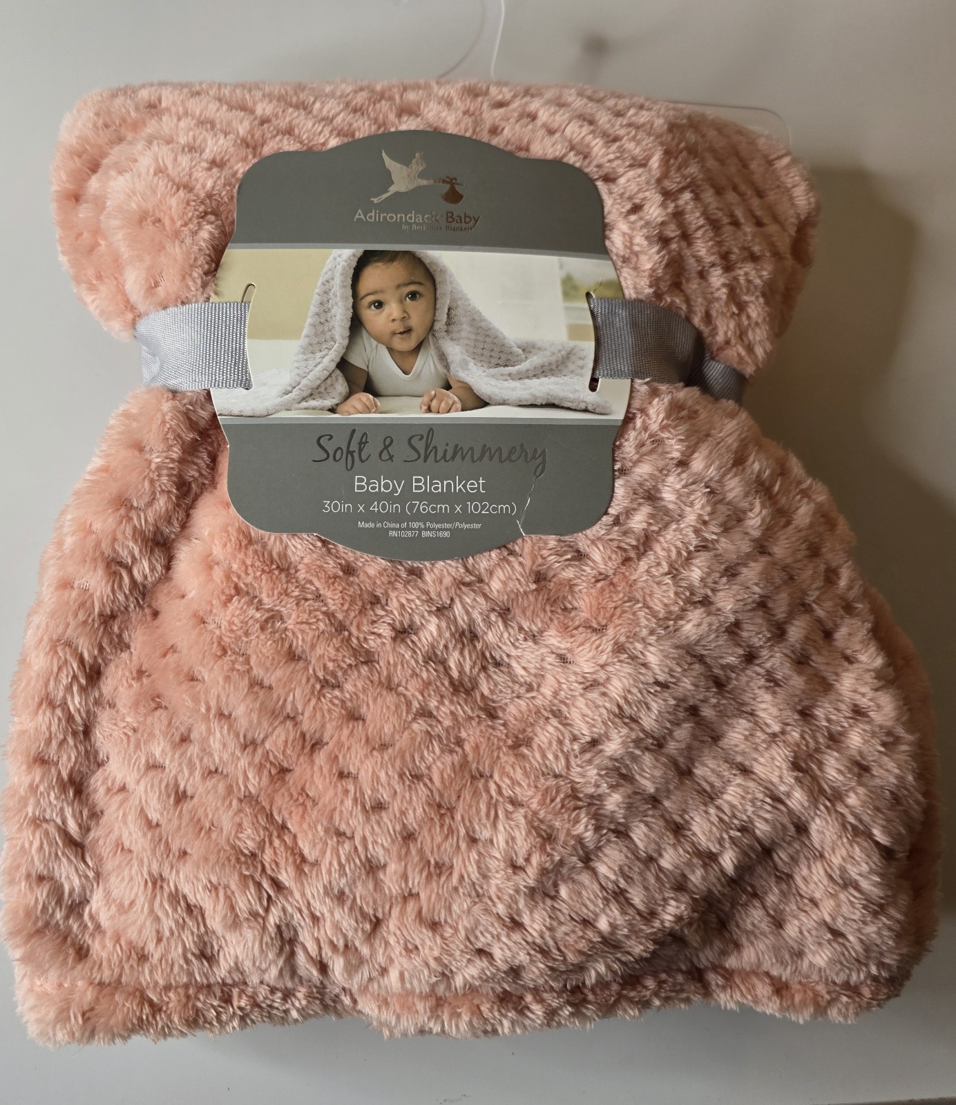 Adirondack Baby Soft & Shimmery Pale Orange Blanket 30"x40" Security Blanket 