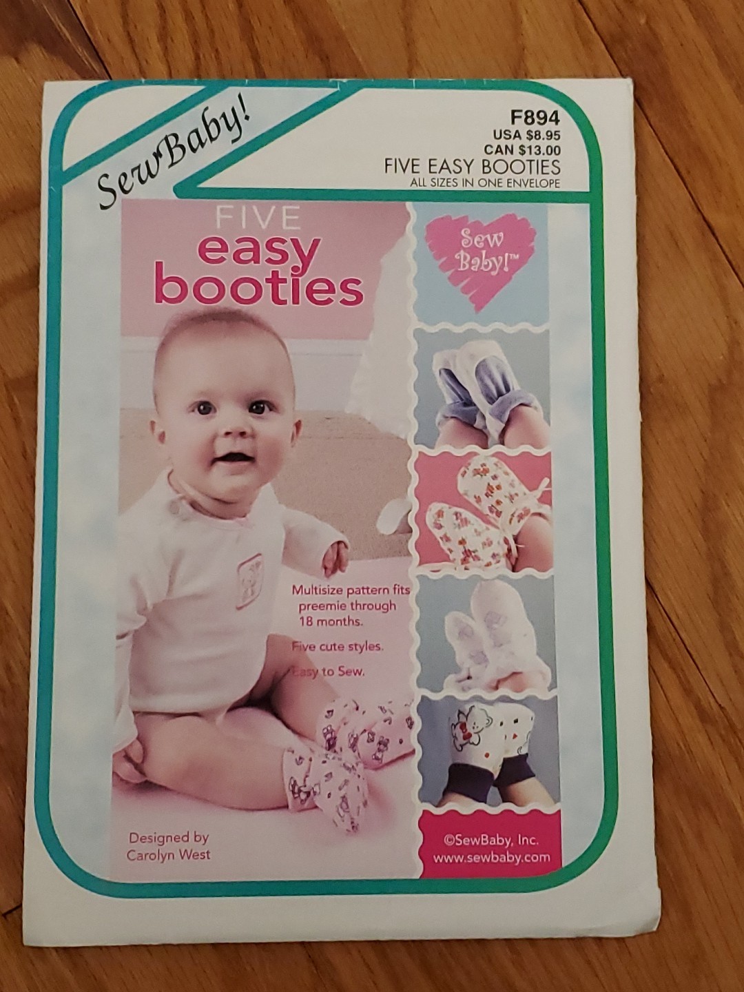 Sew Baby Pattern F894 Baby Booties 5 Easy Booties Size Premie S M L XL up to 25#