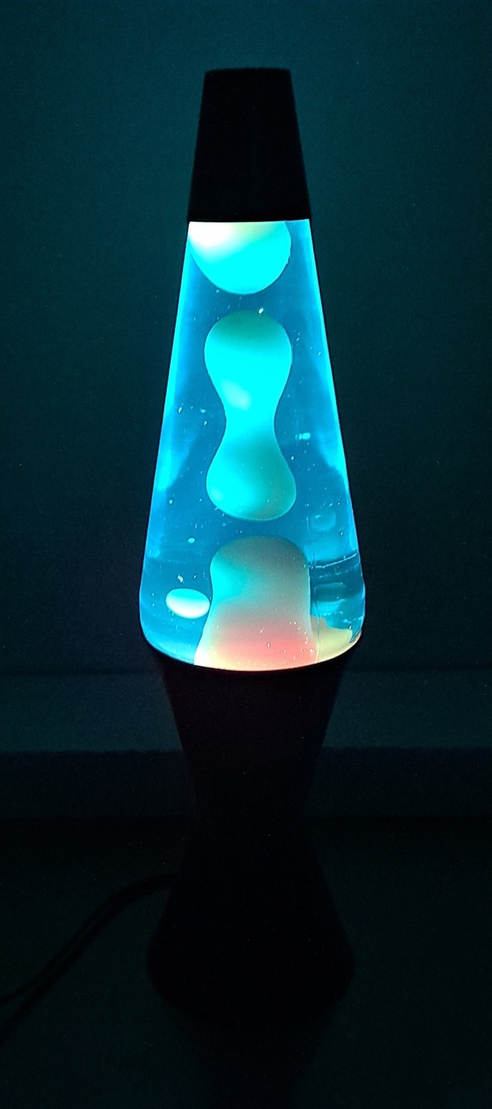 Vintage Lava Lite Lamp Midnight Series 03 Blue Liquid White 16” 52oz 90s