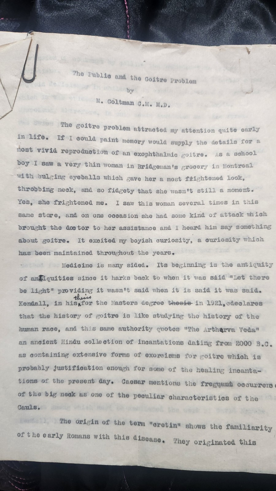 Archive of Dr. M. Goltman C.M. M.D. – 1920s Medical & Immigration Reform...