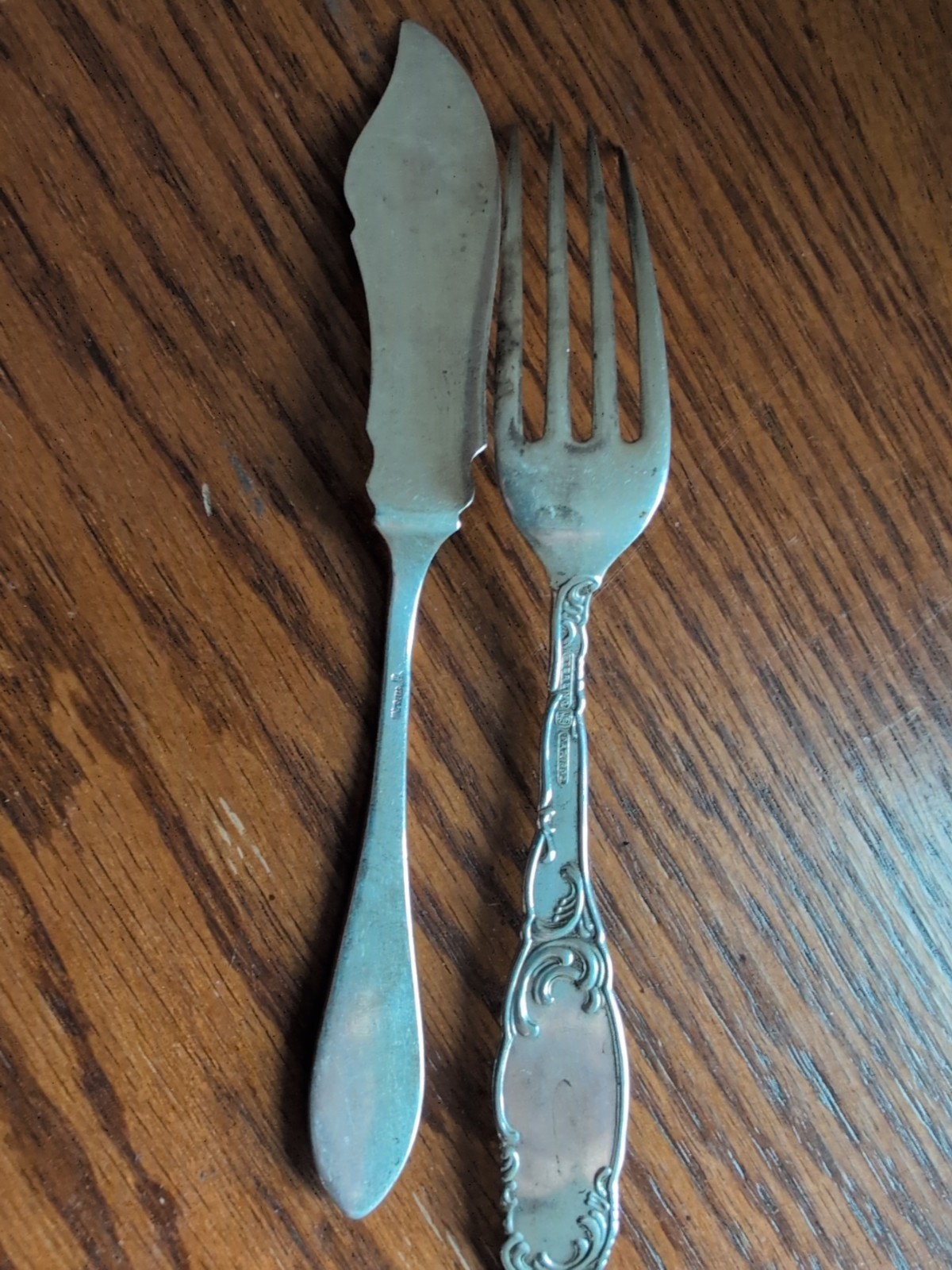 Gorham Sterling Silver (.925) 2.2 oz Fork Knife Set Pat. 1892 1850-1899  Antique