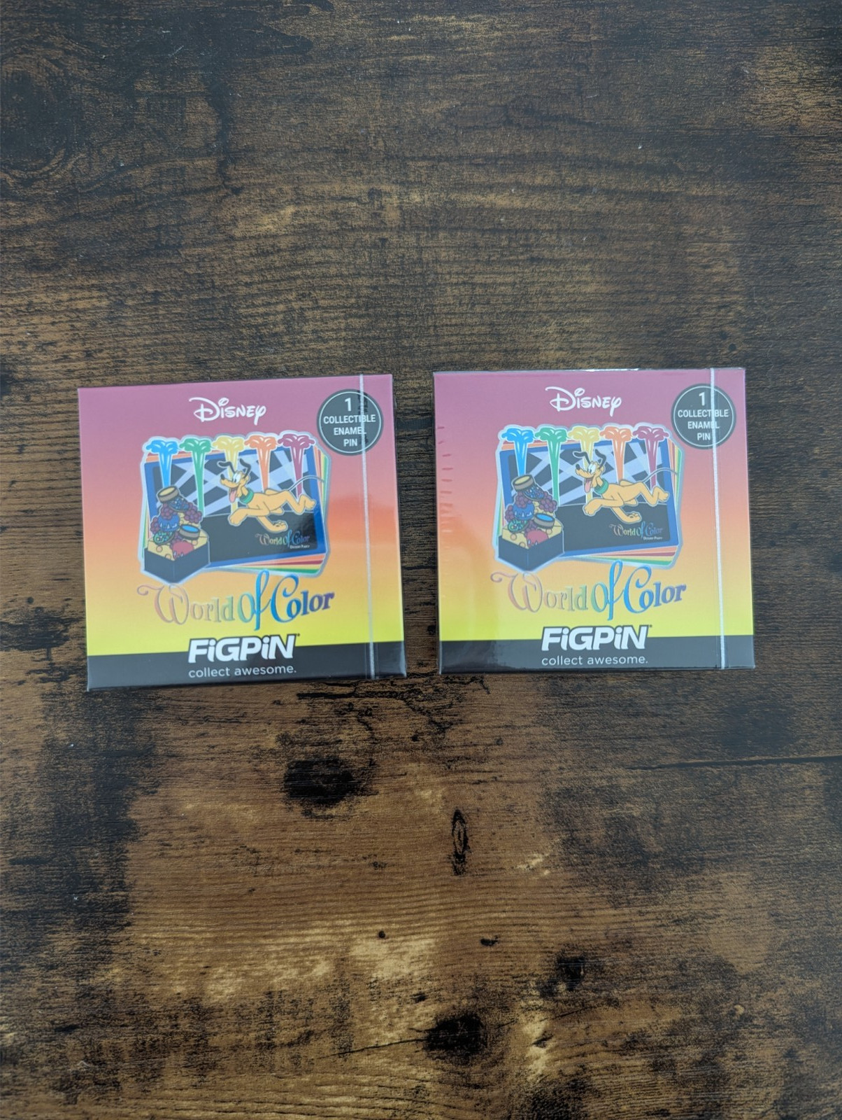 SEALED - Disneyland World Of Color Figpin Blind Box - Pluto Disney Pin - TWO BOX