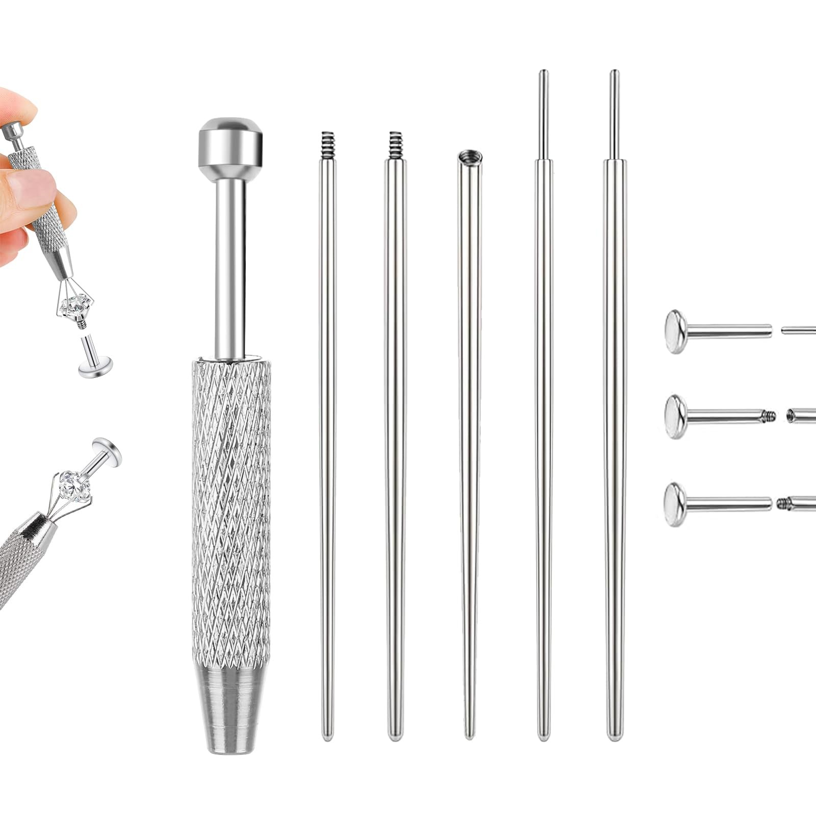 jagosen 14G 16G 18G 20G Piercing Taper Small, Tapers + Ball Grabber Tool 