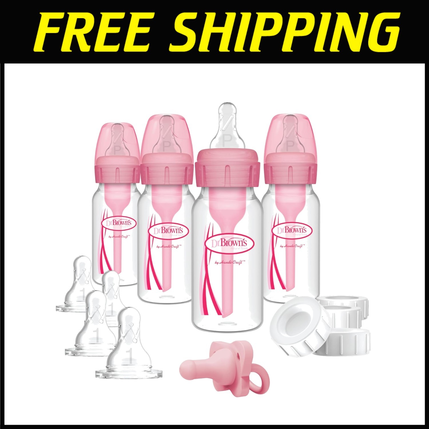 Breastfed Baby Bottle Set with Slow Flow Nipples