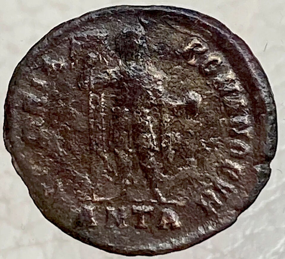 Genuine Ancient Roman Coin 392-395AD Emperor Theodosius Holding Globe Glory Rome