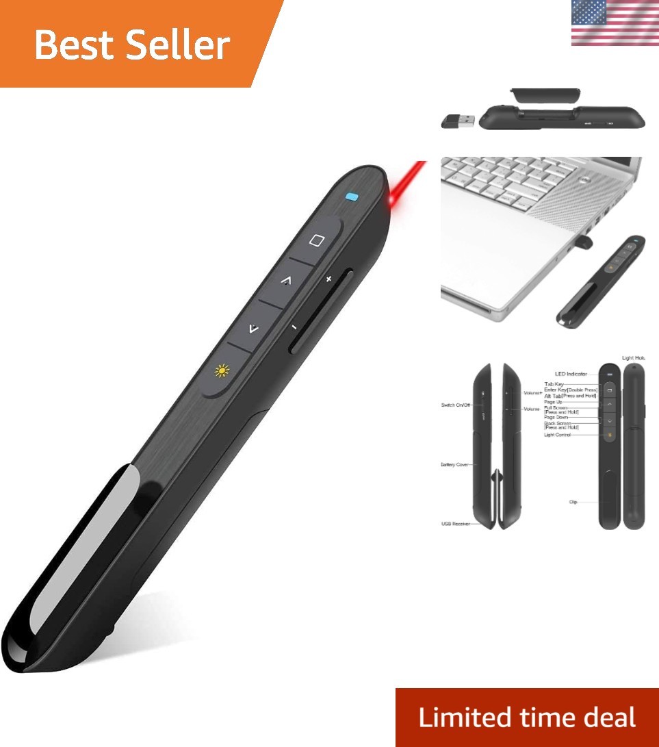 Wireless Presenter with Laser Pointer & Hyperlink Control