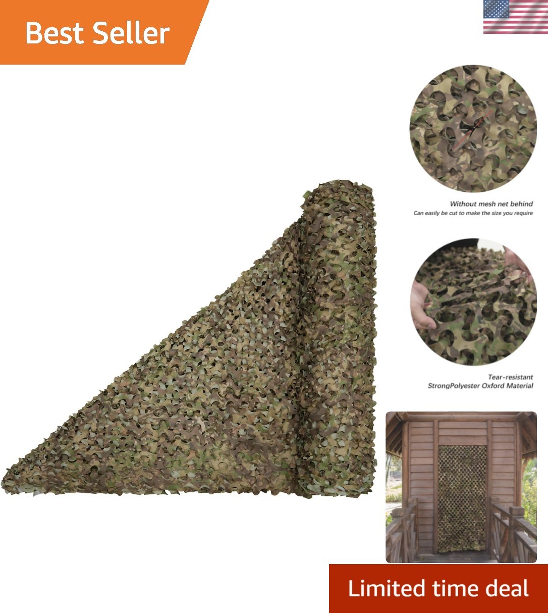 Waterproof Camouflage Netting 79.2x60in for Camping, Hunting, & Sunshade