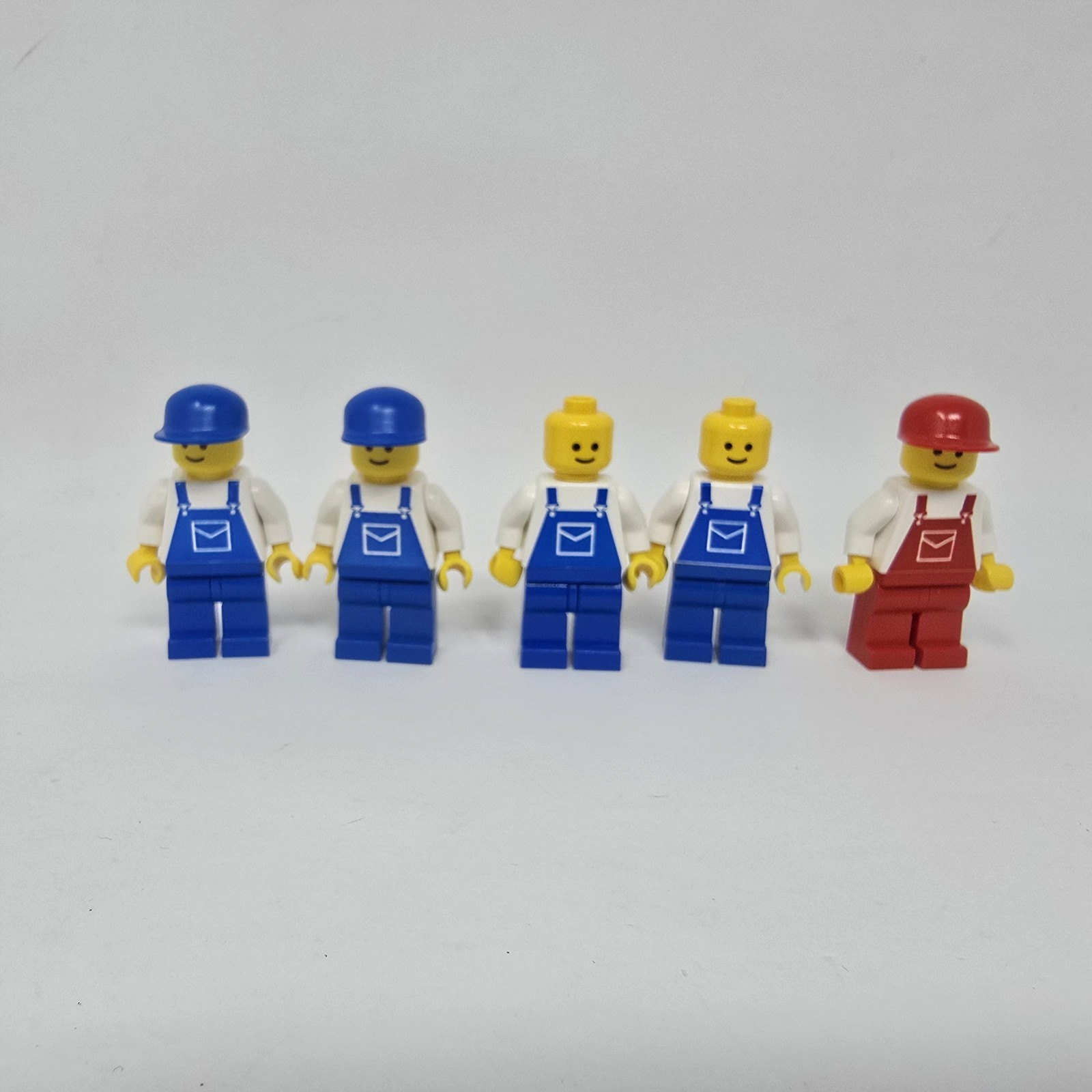 Lego Town Classic Minifigures Lot Of 5 Overalls Red Blue Cap
