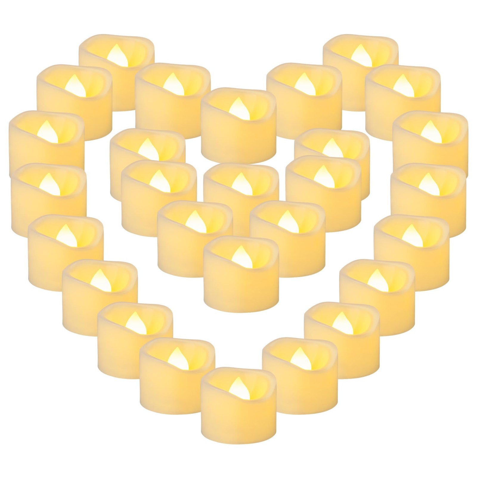 36 Pack 1.5" x 1.2" Tea Light Candles Battery Operated, Flameless Flickering ...