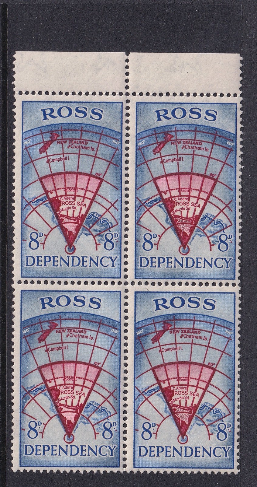 NEW ZEALAND ROSS DEPENDENCY SG3a - block of 4 -  MNH