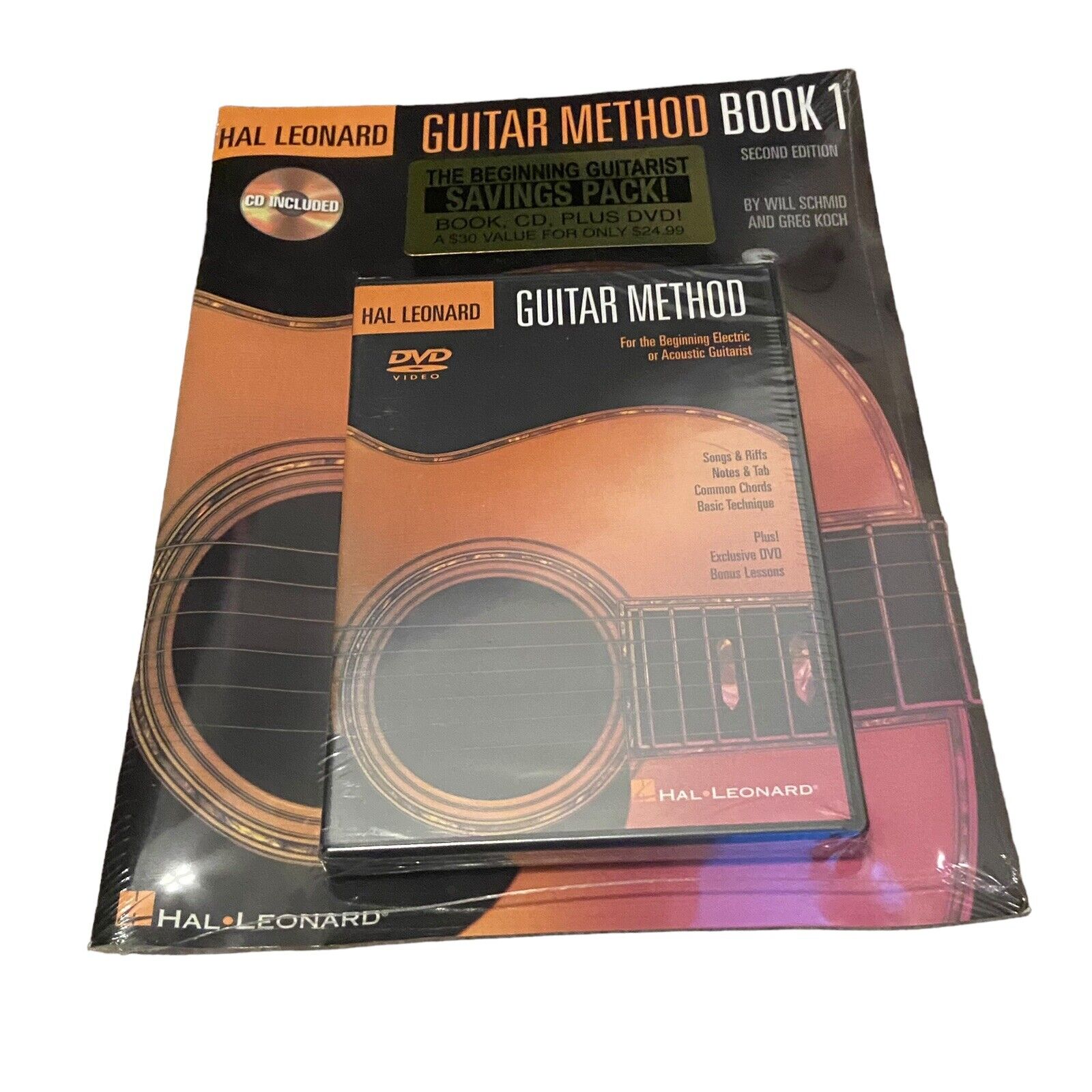 Sealed Hal Leonard Guitar Method Beginner's Pack Book 1 Audio & DVD 2nd Edition