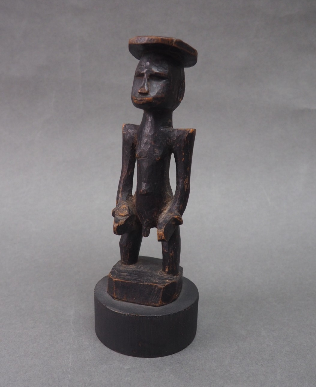 GOOD SMALL MOUNTED WEST AFRICAN TRIBAL ART SENUFO CARVED WOODEN MALE FIGURE